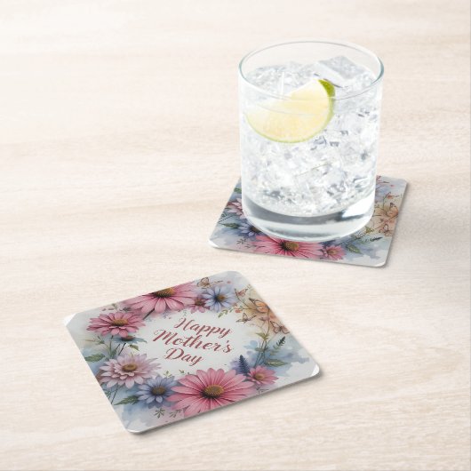 Happy Mother's Day Wildflowers ペーパーコースター (インサイチュ)
