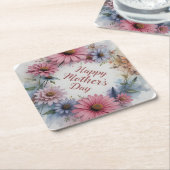 Happy Mother's Day Wildflowers ペーパーコースター (アングル)
