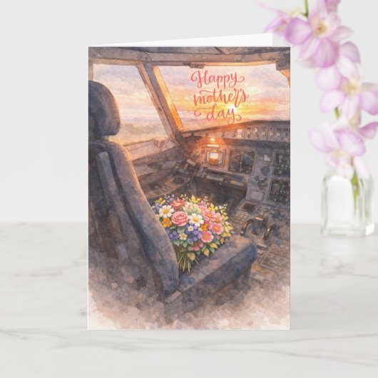 Happy Mother's Day with flowers from Pilot カード (蘭)