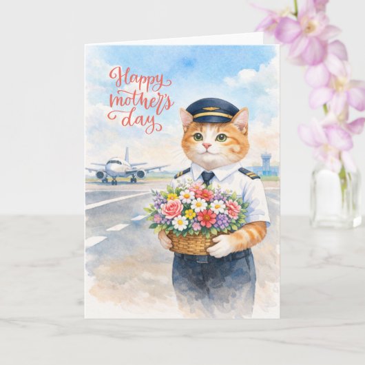 Happy Mother's Day with flowers from Pilot カード (蘭)