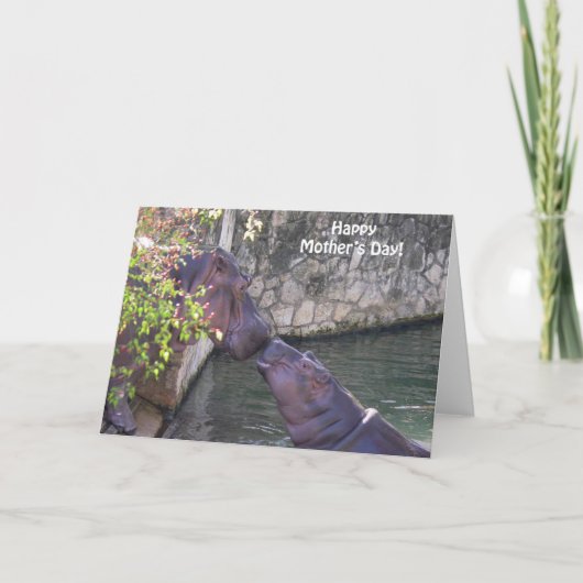 Happy Mothers Day with Hippos カード (正面)