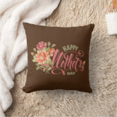 Happy Mothers Day With Love And Flowers春 クッション (ブランケット)
