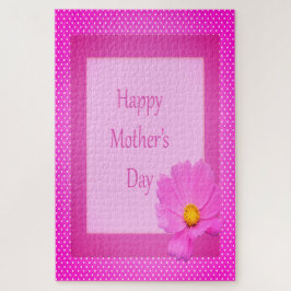 Happy Mother's Day with Pink Flower ジグソーパズル