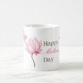 Happy Mother's Day with Pink Lotus and Butterfly  コーヒーマグカップ (中央)