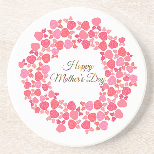 Happy Mothers Day Wreath  コースター (正面)