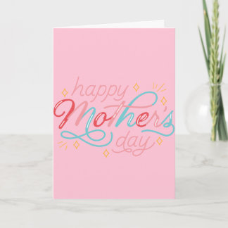 Happy Mother's in pink and blue Day Card カード