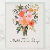 Happy mothersday ワインラベル (シングルラベル)