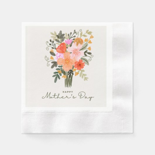 Happy mothersday 縁ありカクテルナプキン (正面)