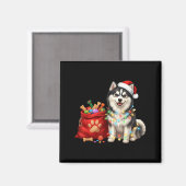 Happy Msky Christmas Lights Dog Mom Msky  マグネット (正面/裏面)