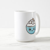 "Happy Mug" Cute Chibi Drink Sticker/Pin コーヒーマグカップ (正面右)