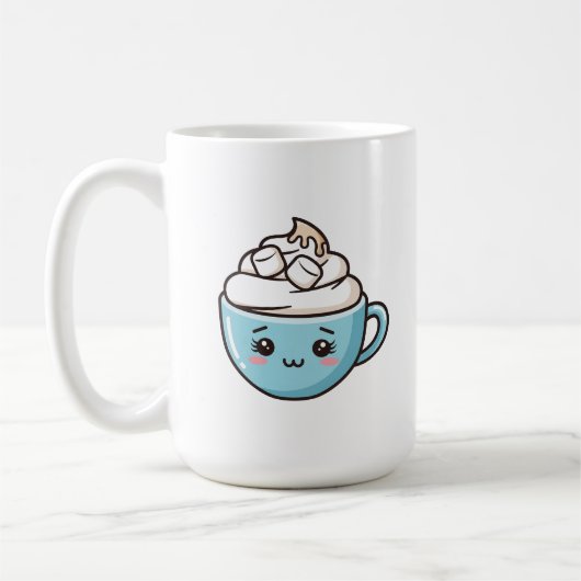 "Happy Mug" Cute Chibi Drink Sticker/Pin コーヒーマグカップ (左)