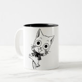 Happy Mug – Fairy Tail Black & White Manga with Co ツートーンマグカップ (正面左)