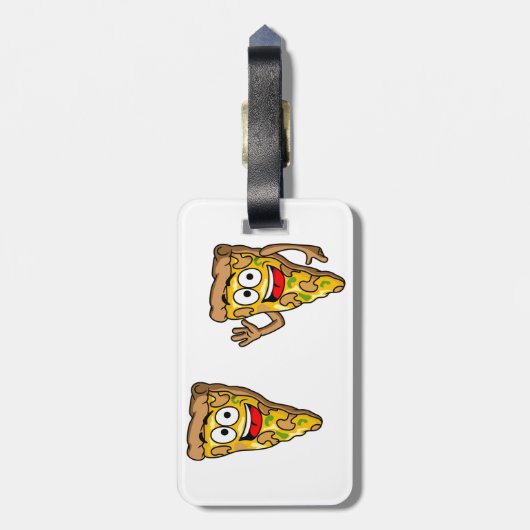 Happy Mushroom Pizza Slices ラゲッジタグ (裏面縦)