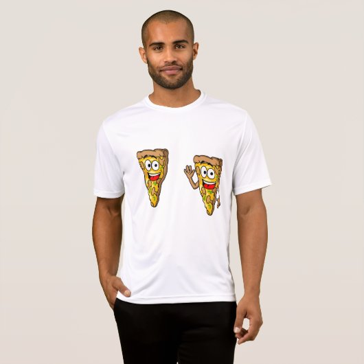 Happy Mushroom Pizza Slices Tシャツ (正面フル)