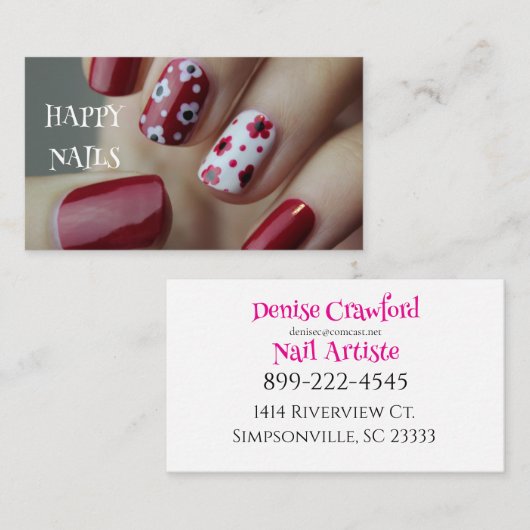 HAPPY NAILS BUSINESS CARD 名刺 (正面/裏面)