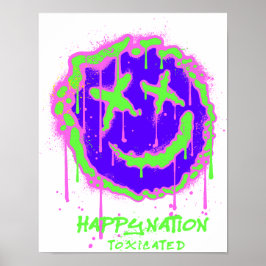 Happy Nation Toxificed Art Poster -，イロはっきりしたニック， A ポスター