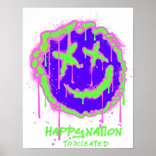 Happy Nation Toxificed Art Poster -，イロはっきりしたニック， A ポスター (正面)