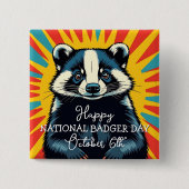 Happy National Badger Day - October 6th 缶バッジ (正面)