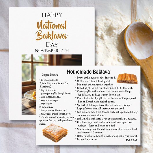 Happy National Baklava Day | November 17th ポストカード