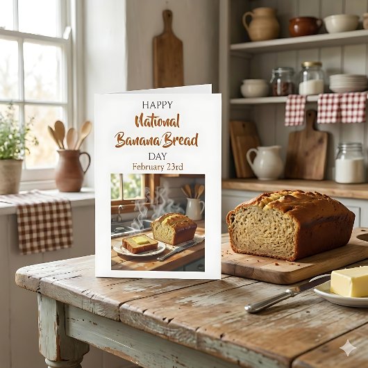 Happy National Banana Bread Day | Feb 23rd カード