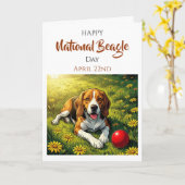 Happy National Beagle Day | April 22nd カード (黄色い花)