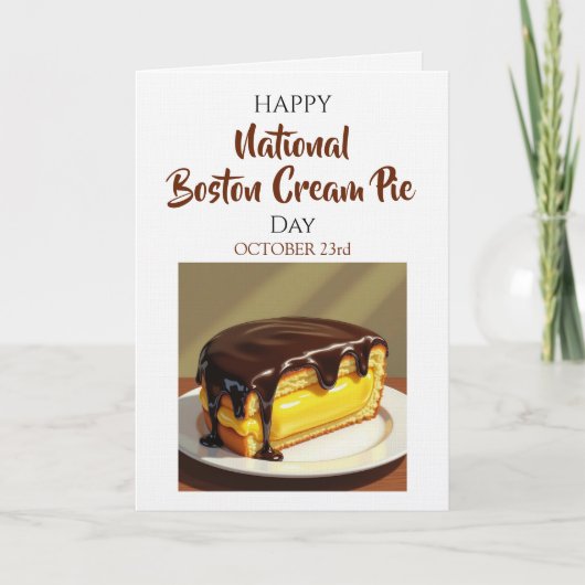 Happy National Boston Cream Pie Day | Oct 23rd カード (正面)