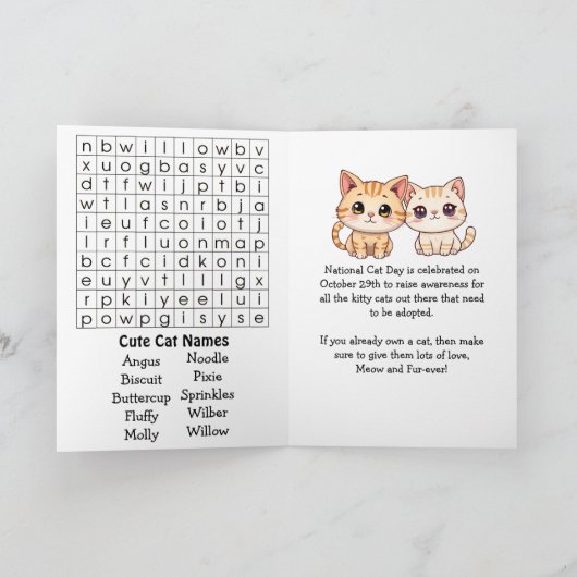 Happy National Cat Day | October 29th カード (内部)