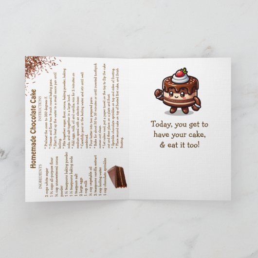 Happy National Chocolate Cake Day | Jan 27th カード (内部)