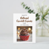 Happy National Chocolate Cupcake Day Card ポストカード (スタンド正面)
