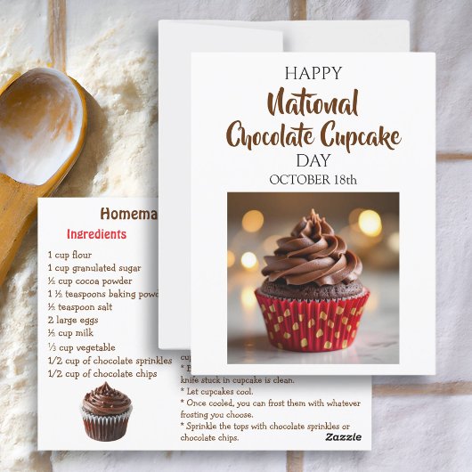 Happy National Chocolate Cupcake Day Card ポストカード