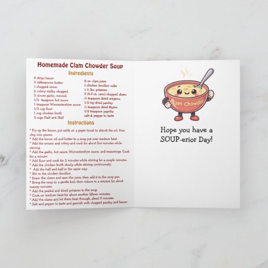 Happy National Clam Chowder Day | Feb 25th カード (内部)