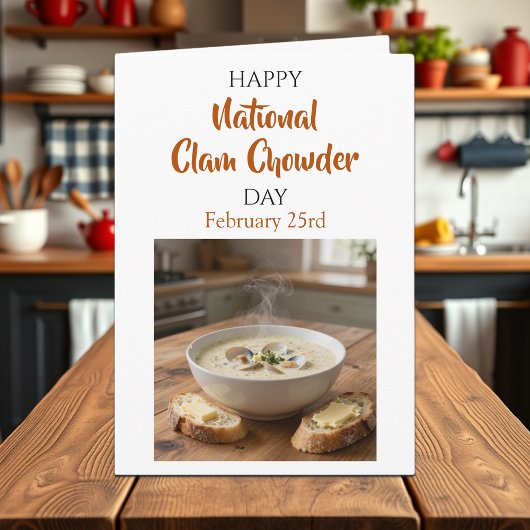 Happy National Clam Chowder Day | Feb 25th カード
