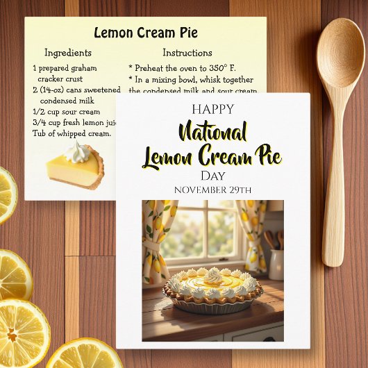 Happy National Lemon Cream Pie | Nov 29th ポストカード