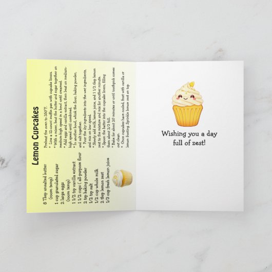 Happy National Lemon Cupcake Day | December 15th カード (内部)