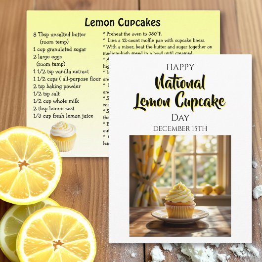 Happy National Lemon Cupcake Day | December 15th ポストカード