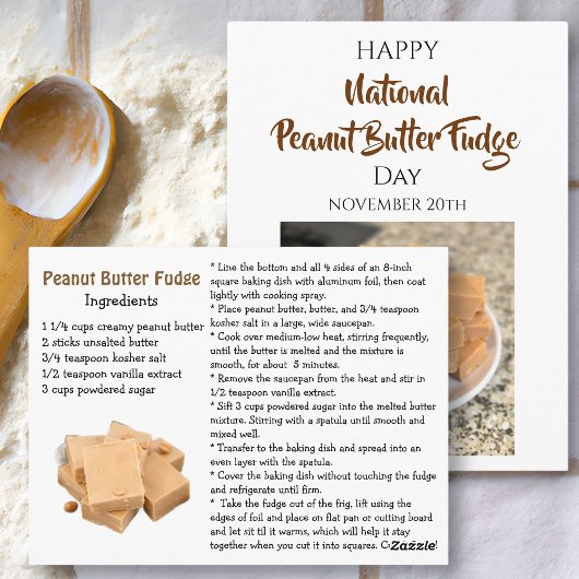 Happy National Peanut Butter Fudge Day | Nov 20th ポストカード