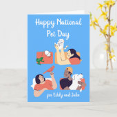 Happy National Pet Day My Humans and Me カード (黄色い花)