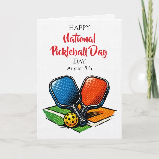 Happy National Pickleball Day | August 8th カード (正面)