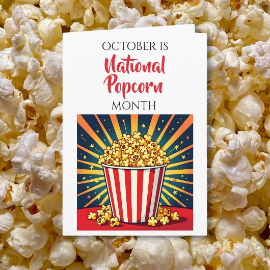Happy National Popcorn Month! October カード