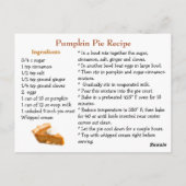 Happy National Pumpkin Pie Day Recipe  ポストカード (裏面)