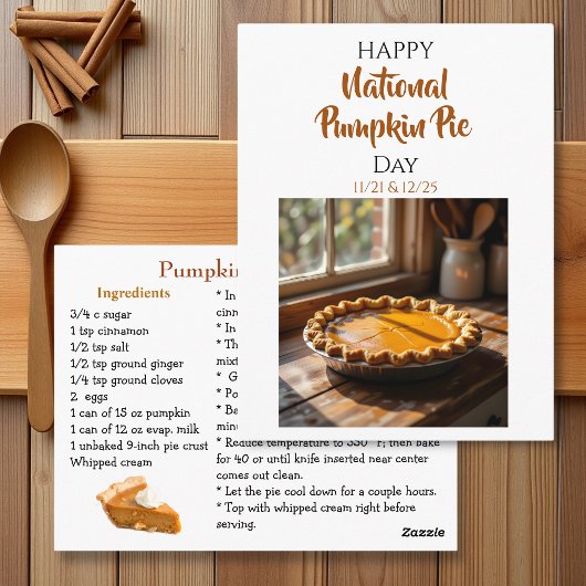 Happy National Pumpkin Pie Day Recipe  ポストカード