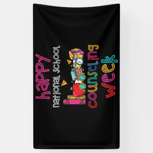 Happy National School Counseling Week School 横断幕 (縦)