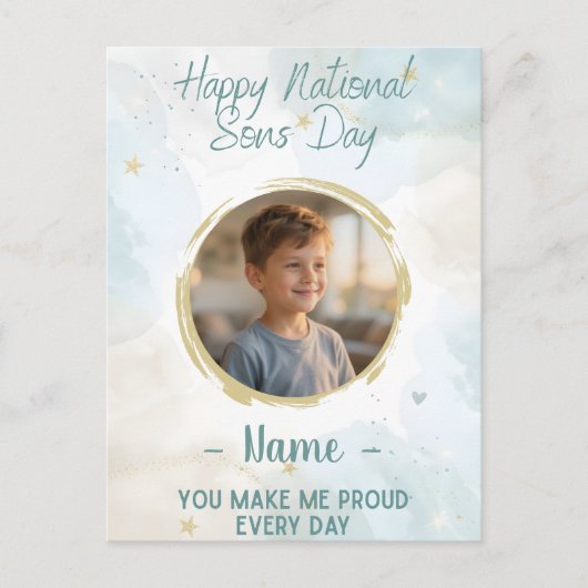 Happy National Sons Day Card - Celebrate Your Son ポストカード (正面)