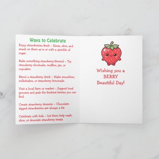 Happy National Strawberry Day | February 27th カード (内部)