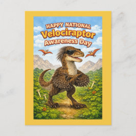 Happy National Velociraptor Awareness Day – Funny  ポストカード