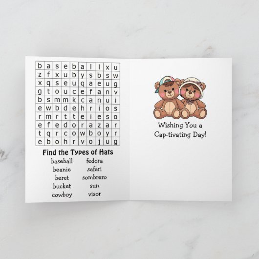 Happy Natoinal Hat Day | January 15th  カード (内部)