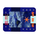 Happy New ロシアの Year in and English マグネット (横)