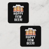 HAPPY NEW BEER! 年末年始の飲み会 スクエア名刺 (正面/裏面)