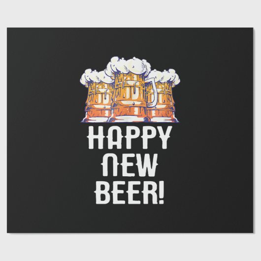 HAPPY NEW BEER! 年越しパーティーの乾杯 ラッピングペーパー (フラット)