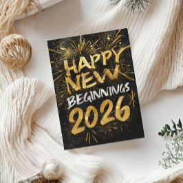 Happy new beginnings 2026 card カード